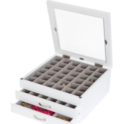 Liza Glass Top Wooden Jewelry Box