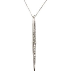0.20 Total Carat Weight Diamond with 14K White Gold Drop Pendant Necklace