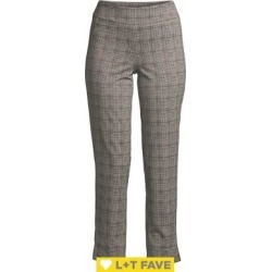 Plaid Straight Slimming Pants