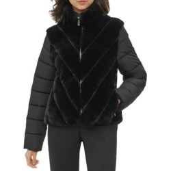 Faux Fur Stand Collar Coat