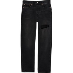 Jean Dad délavé avec déchirure à la cuisse, 81 cm