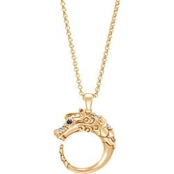John Hardy Legends Naga Diamond 18K Gold Dragon Pendant Necklace - Yellow Gold