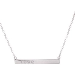 Sterling Silver Love Bar Necklace