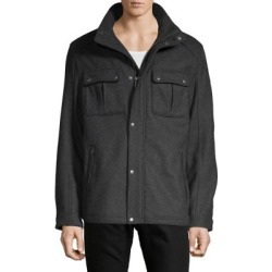 Wool Blend Stand Collar Jacket