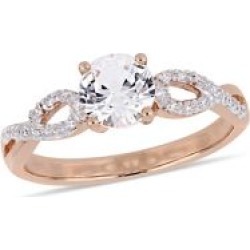10K Rose Gold, Diamond & Stone Infinity Ring