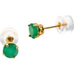 Boutons d'oreilles en or jaune 10 ct avec émeraude de mai