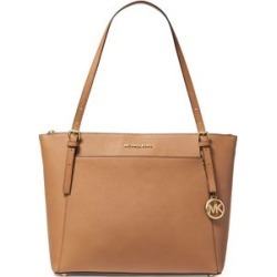 Large Voyager East West Top Zip Leather Tote