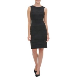 Robe fourreau en suède et néoprène