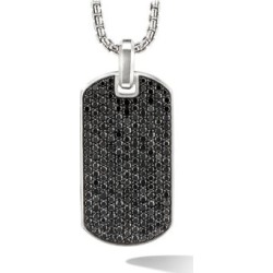 The Pavé Collection Sterling Silver & Black Diamond Enhancer Tag Pendant
