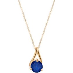 Collier à pendentif en or jaune 19 ct avec saphir, pierre de naissance de septembre