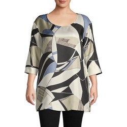 Plus Printed Silk Top