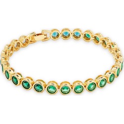 Women's Blake 14K-Gold-Plated & Crystal Tennis Bracelet - Emerald Mix found on Bargain Bro from Saks Fifth Avenue for USD $68.40