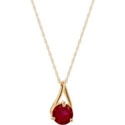 Collier à pendentif en or jaune 10 ct avec grenat, pierre de naissance de janvier