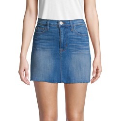 Raw Edge Mini Denim Skirt