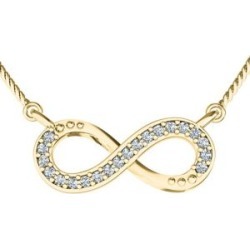 10K Yellow Gold Crystal Infinity Necklace