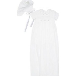 Kissy Kissy Baby Girl's 3-Piece Convertible Christening Gown, Romper & Bonnet - White - Size 3-6 Months