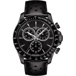 Montre chronographe V8 avec bracelet en cuir