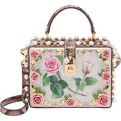 Dolce & Gabbana Women's Dolce Box Rose-Appliqué Crossbody Bag - White Roses
