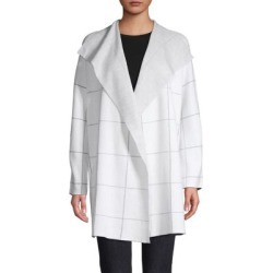 Cardigan en mélange de coton à carreaux-fenêtre