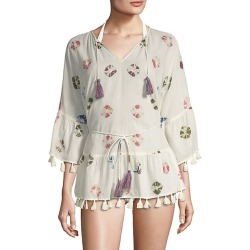 Roller Rabbit Women's Balearic Islands Sand Dollar Tunic - Ivory - Size Medium/Large