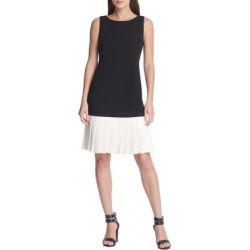 Robe fourreau en crêpe et néoprène sans manches