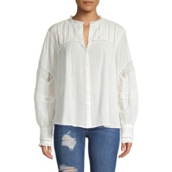 Free People Emma Crochet Button-Front Blouse