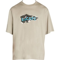 Marcelo Burlon Men's Escape Over Cotton Tee - Light Grey - Size XS