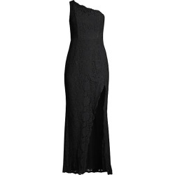 FAME AND PARTNERS Women's The Selma One-Shouldered Lace Gown - Black - Size 14