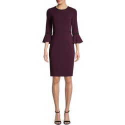 Robe fourreau en crêpe et néoprène