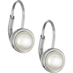 Dormeuses en argent sterling avec perle blanche