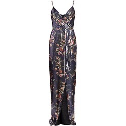 ML Monique Lhuillier Women's Sleeveless Floral Sequin Gown - Gold Magenta - Size 4