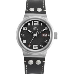 Montre en acier inoxydable Harness avec bracelet en cuir