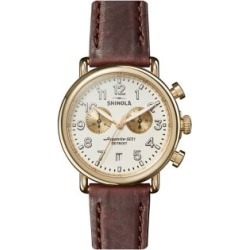 Montre chronographe en acier inoxydable Runwell avec bracelet en cuir