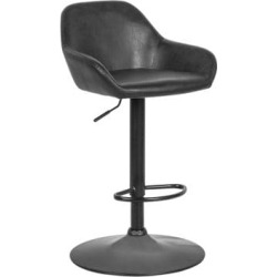 Tabouret de bar hydraulique en similicuir James