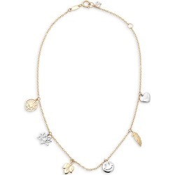 14K Yellow & White Gold Charm Anklet
