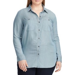 Chemise à manches longues en mélange de coton