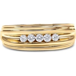 10k Yellow Gold 1/4 Cttw Round-cut Diamond 5-stone Men's Band Ring (h-i Color, I1-i2 Clarity) - Size 9.75 found on Bargain Bro from The Bay for USD $3,588.53