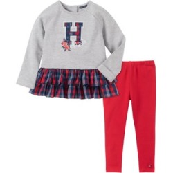 Ensemble tunique et legging en mélange de coton pour bébé fille, 2 pièces