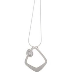 Collier à pendentif en argent sterling et cristaux en forme de triangle