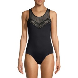 Dotted Mesh Sleeveless Bodysuit