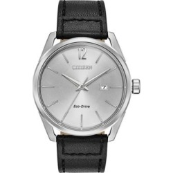 Montre analogique CTO en acier inoxydable avec bracelet en cuir