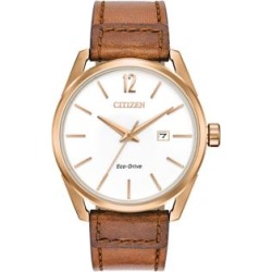 Montre analogique avec bracelet en cuir