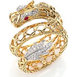 John Hardy Women's Naga Diamond, Ruby & 18K Yellow Gold Dragon Coil Ring - Gold - Size 7