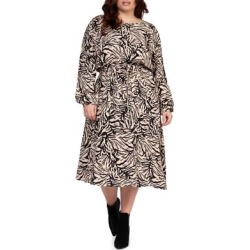 Abstract-Print Asymmetrical Dress