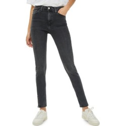Jean Jamie noir délavé avec glissière à la cheville, 81 cm