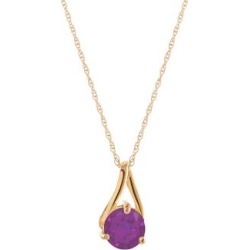 Collier à pendentif en or jaune 10 ct avec rubis, pierre de naissance de juillet