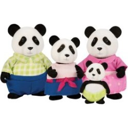Famille de 4 figurines de pandas