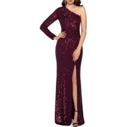 Sequin One-Shoulder Gown