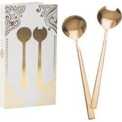 Set of 2 Gold-Finished Stainless Steel Salad Servers