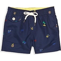 Ralph Lauren Baby Boy's Traveler Printed Swim Trunks - Navy - Size 18 Months